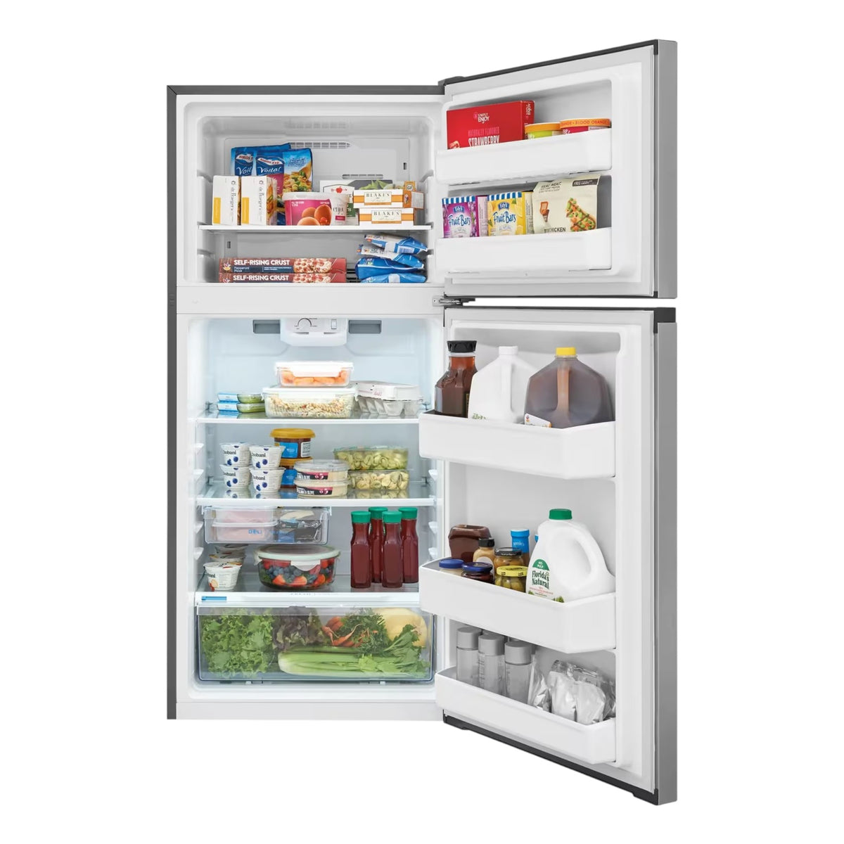 Frigidaire 13.9 cu. ft. Counter-Depth Top Freezer Refrigerator – Brushed Steel