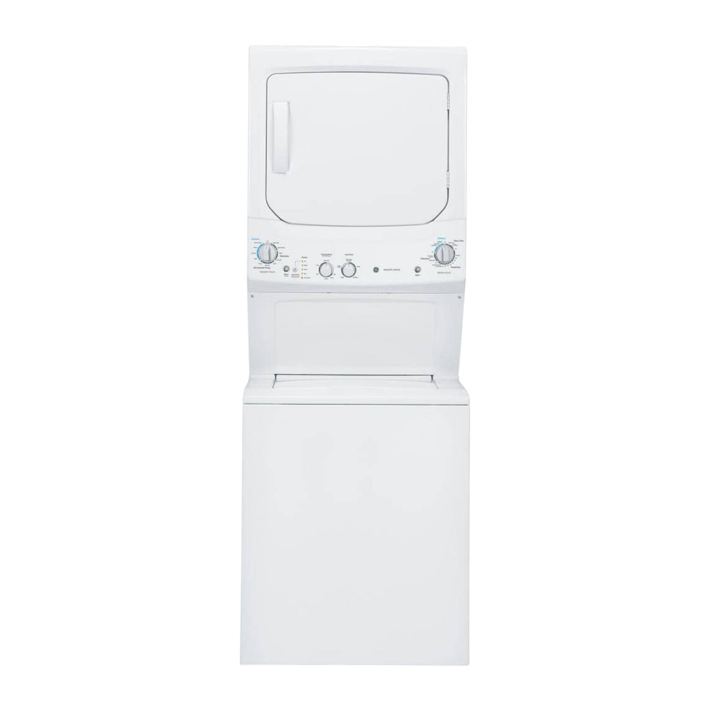 GE 27" Electric Laundry Center with 3.8 cu ft Washer & 5.9 cu ft Dryer – White