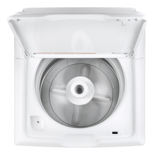 GE 4.0 cu ft Top Load Washer with Agitator & Stainless Steel Basket – White