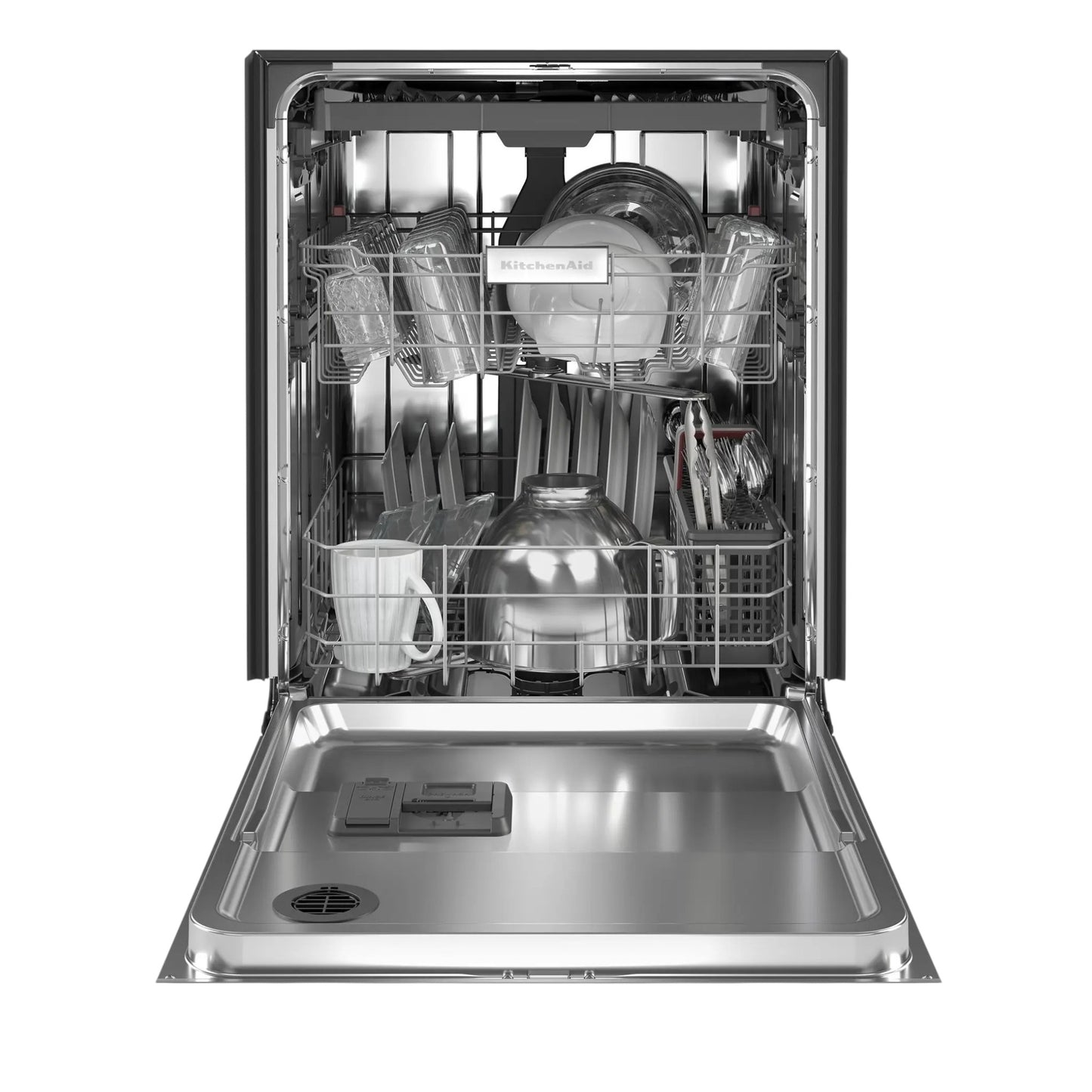 KitchenAid 24-Inch 39 dBA Front Control Dishwasher with Third Level Utensil Rack – White
