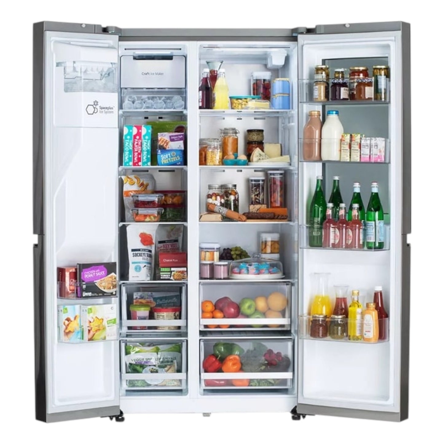 LG 27 cu ft Smart Side-by-Side Refrigerator with InstaView® & Craft Ice™ – Stainless Steel
