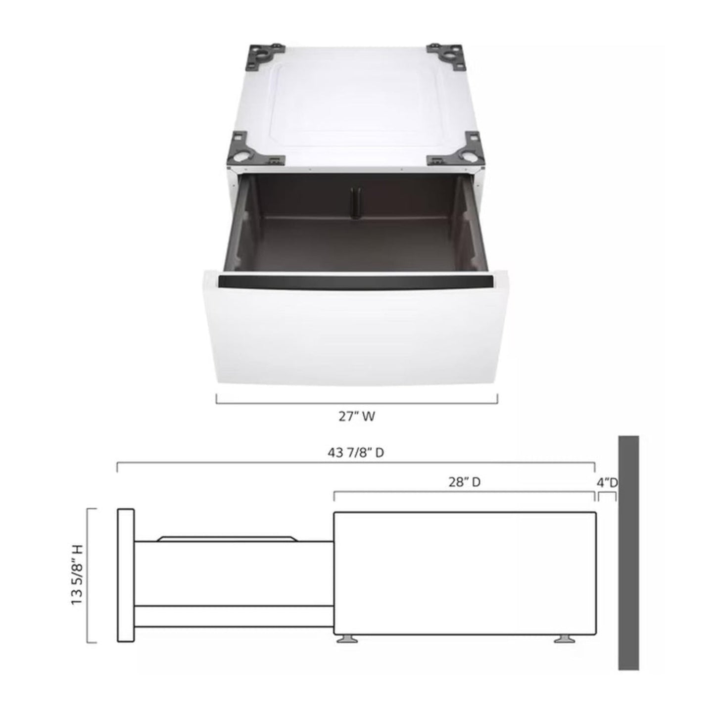 LG 27" Laundry Pedestal with Storage Drawer – White