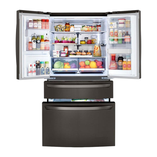 LG 30 cu ft Smart 4-Door French Door Refrigerator with Full-Convert Drawer™ & Craft Ice™ – PrintProof™ Black Stainless Steel