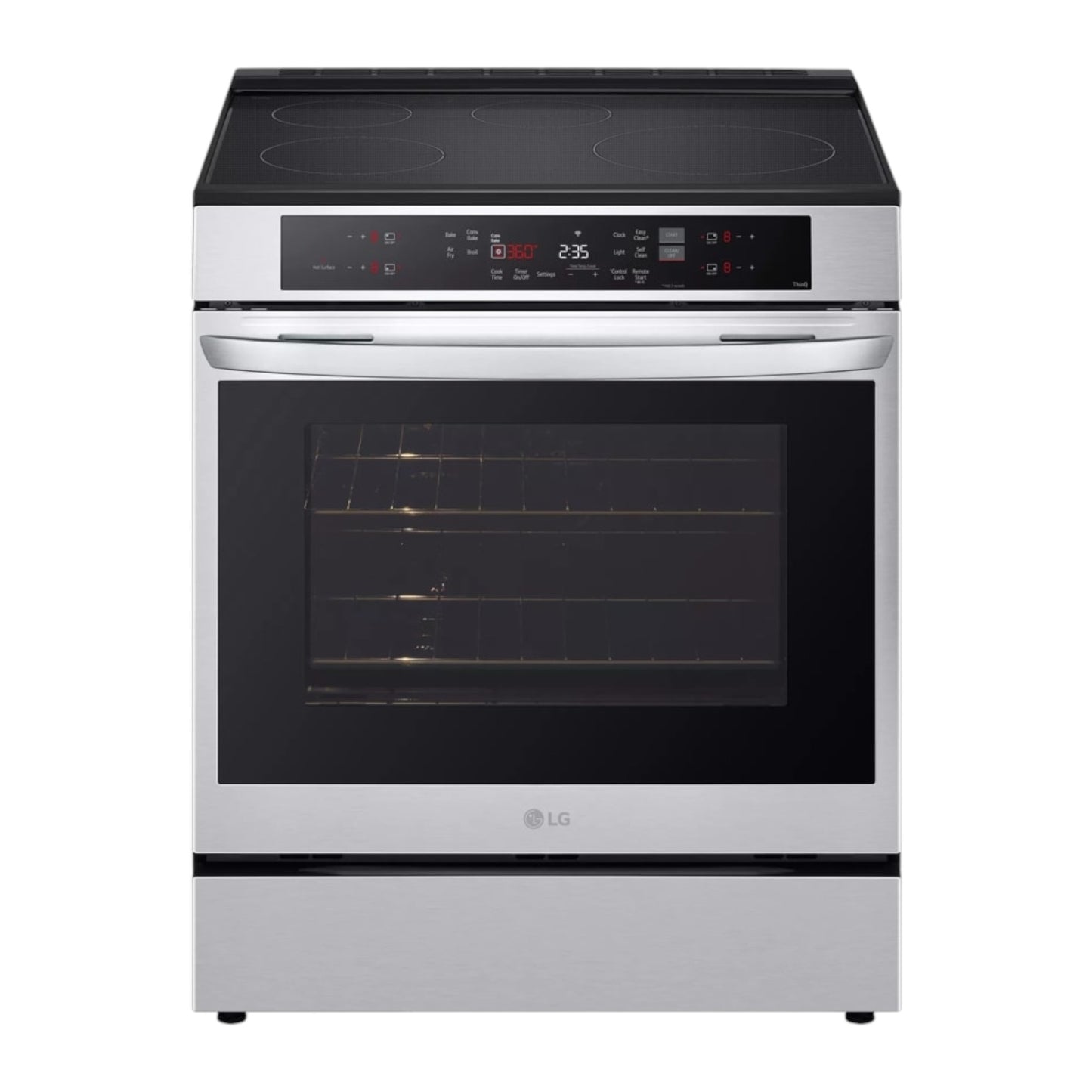 LG 6.3 cu ft Smart Wi-Fi Induction Slide-In Range with Air Fry & EasyClean® – PrintProof™ Stainless