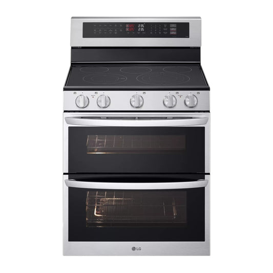 LG 7.3 cu ft Smart Wi-Fi Double Oven Electric Range with Air Fry & EasyClean® – PrintProof™ Stainless