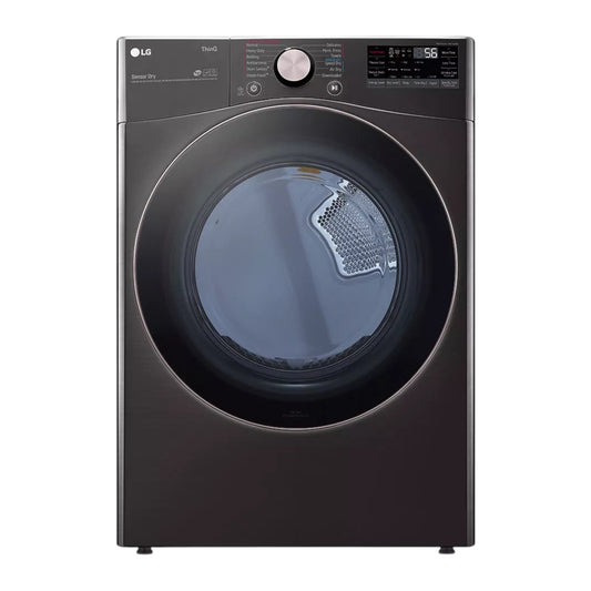 LG 7.4 cu ft Electric Dryer with TurboSteam™ and AI Sensing – Black Steel