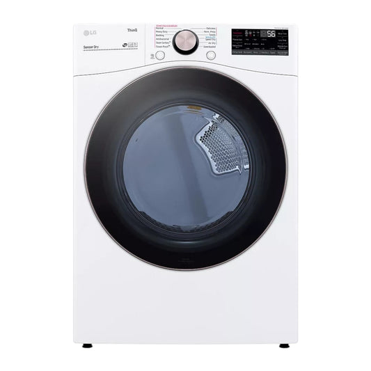 LG 7.4 cu ft Stackable Electric Dryer with TurboSteam™ and Sensor Dry Technology – White