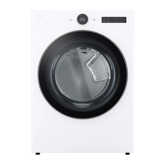 LG 7.4 cu ft Stackable Electric Dryer with TurboSteam™ and AI Sensing – White