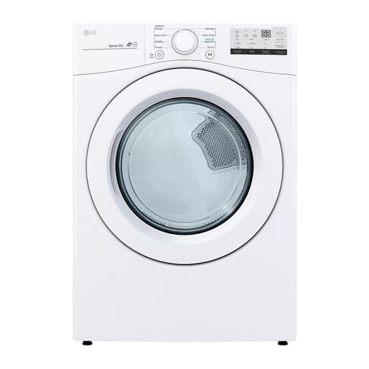 LG 7.4 cu ft Stackable Electric Dryer with Sensor Dry and Wrinkle Care – White