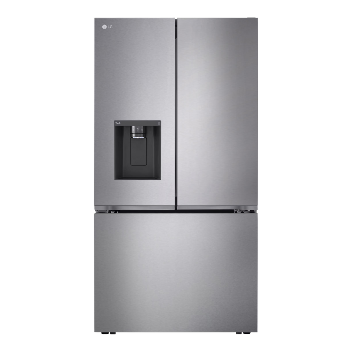 Noboxy LG 26 cu. ft. counter-depth French door refrigerator in PrintProof stainless steel with water dispenser