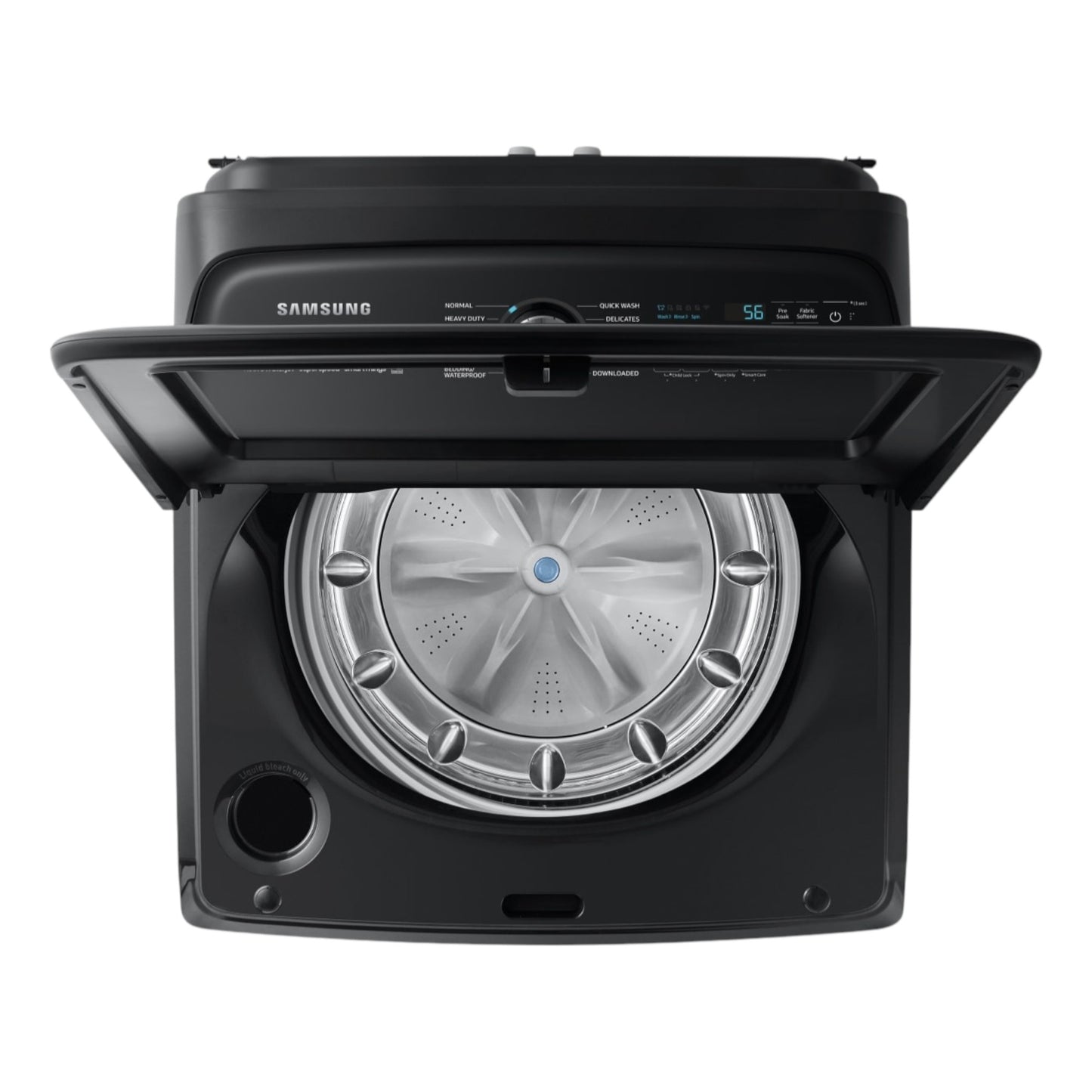 Samsung 5.2 cu. ft. Smart Top Load Washer with Super Speed Wash and Deep Fill – Brushed Black