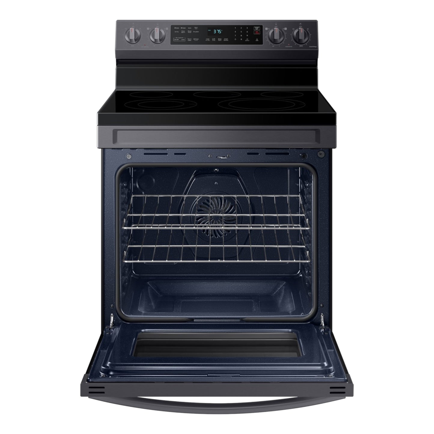 Samsung 6.3 cu. ft. Smart Freestanding Electric Range with No-Preheat Air Fry & Convection – Black Stainless Steel