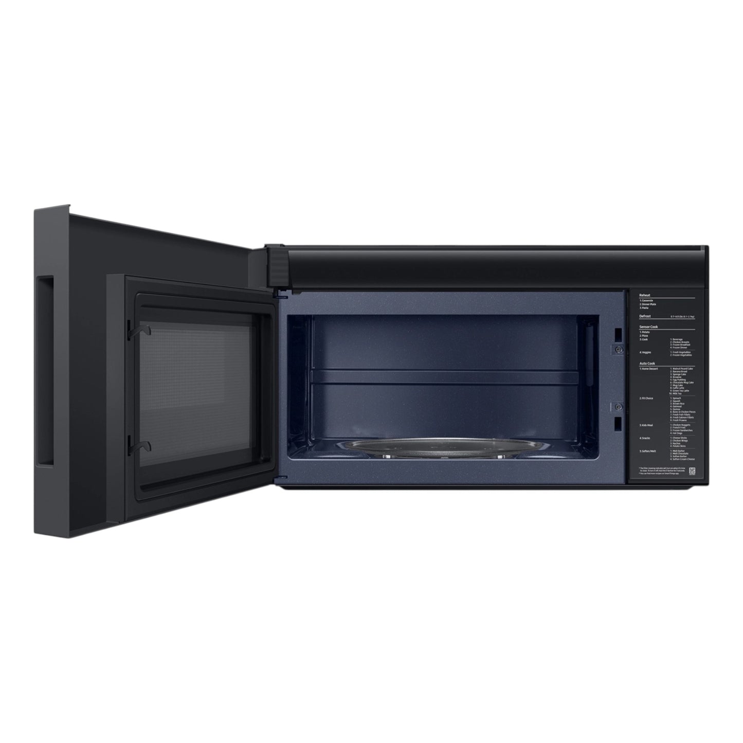 Samsung Bespoke 2.1 cu. ft. Over-the-Range Microwave with Edge-to-Edge Glass Display – Matte Black Steel