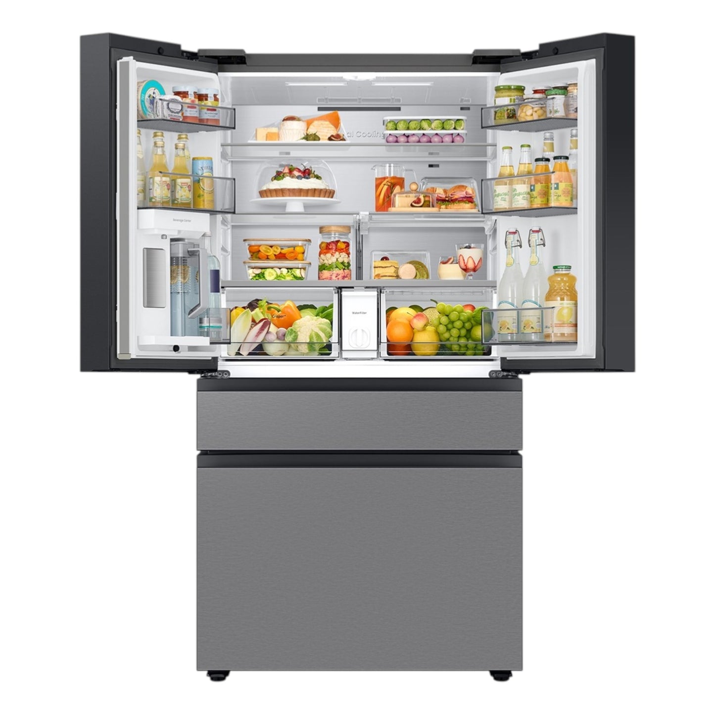 Samsung Bespoke 29 cu. ft. 4-Door French Door Refrigerator with Beverage Center and FlexZone™ Drawer – Stainless Steel