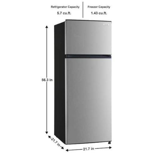 Vissani 7.1 cu ft Upright Freezer with Adjustable Shelves & Manual Defrost – Stainless Steel