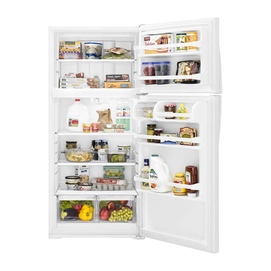 Whirlpool 14 cu ft Top-Freezer Refrigerator with Adjustable Shelves & Clear Crisper – White