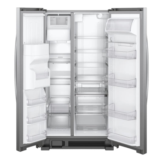 Whirlpool 21 cu. ft. 33-in Side-by-Side Refrigerator with Exterior Ice & Water Dispenser – Stainless Steel