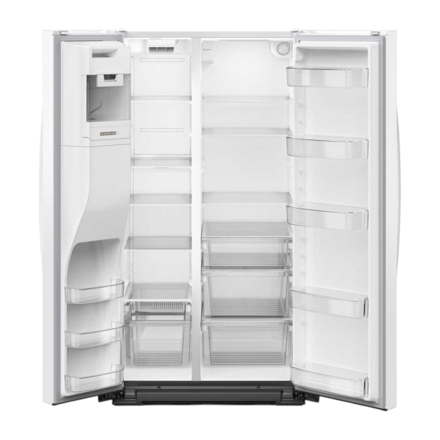 Whirlpool 21 cu ft Counter-Depth Side-by-Side Refrigerator with In-Door Ice & Water Dispenser and TruCool™ Temperature Management – White