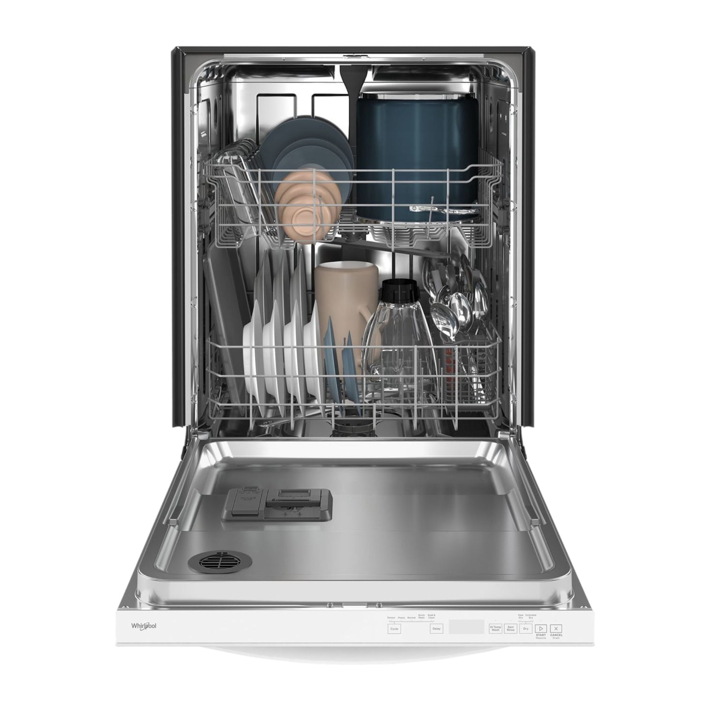 Whirlpool 24" Top-Control Dishwasher with Sensor Cycle & Adjustable Upper Rack – White