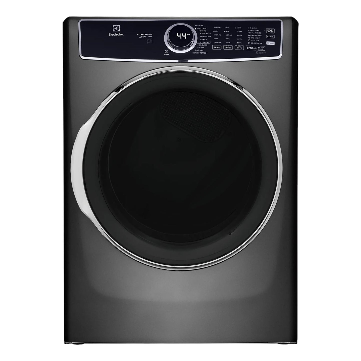 Electrolux 8.0 cu. ft. Front Load Electric Dryer with Perfect Steam and Balanced Dry – Titanium