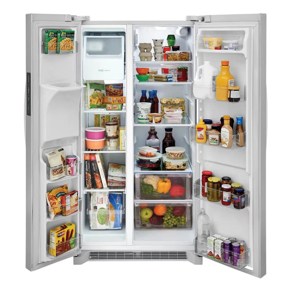 Frigidaire 25.6 cu. ft. Side-by-Side Refrigerator with External Ice and Water Dispenser – White