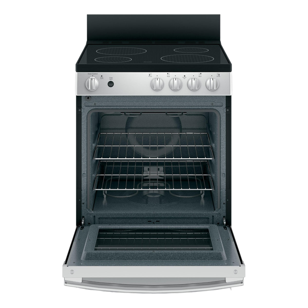 GE 24" Compact Slide-In Electric Range with Steam Clean & Large Oven Window – Stainless Steel
