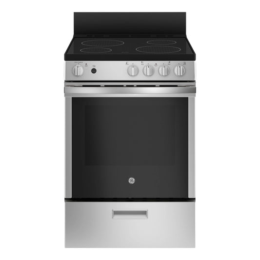 GE 24" Compact Slide-In Electric Range with Steam Clean & Large Oven Window – Stainless Steel