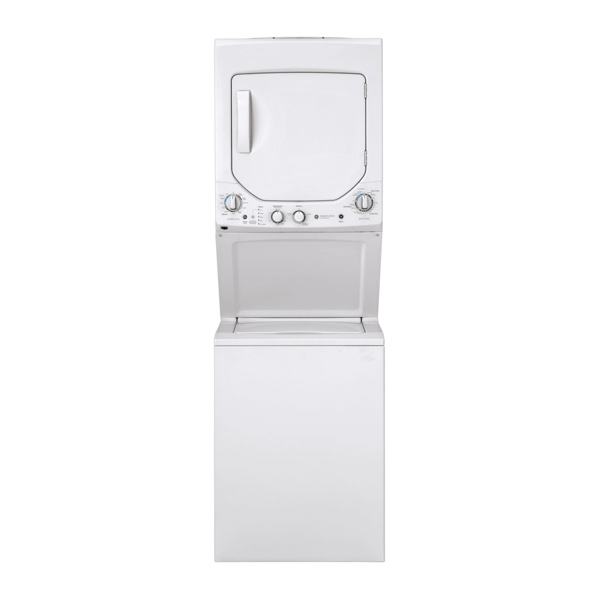 GE 24" Electric Laundry Center with 2.3 cu ft Washer & 4.4 cu ft Dryer – White