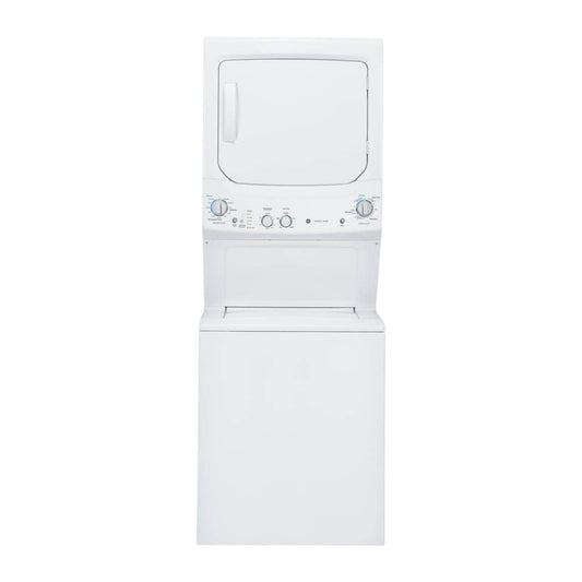 GE 27" Electric Laundry Center with 3.8 cu ft Washer & 5.9 cu ft Dryer – White