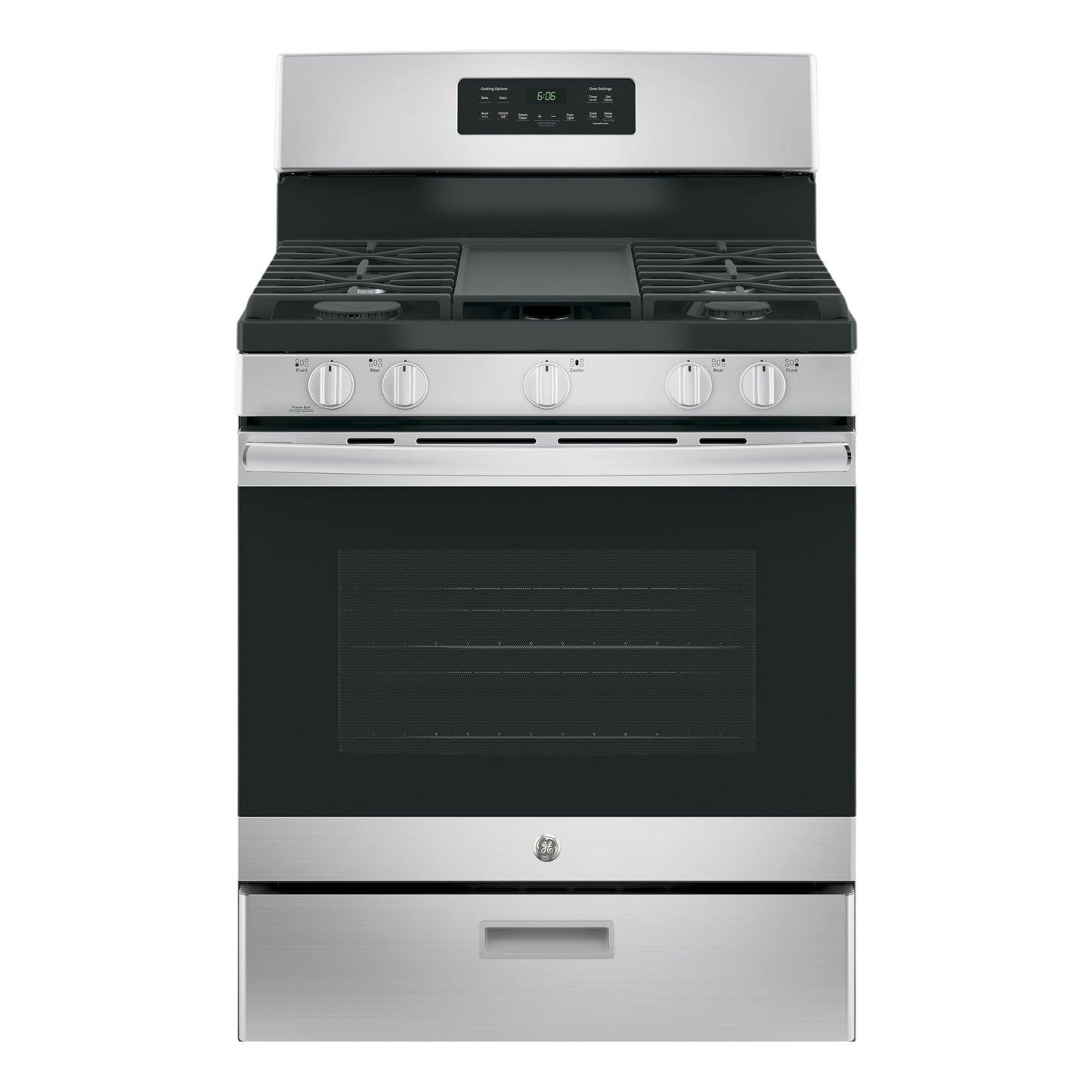 GE 5.0 cu. ft. Freestanding Gas Range with Integrated Griddle – Stainless Steel