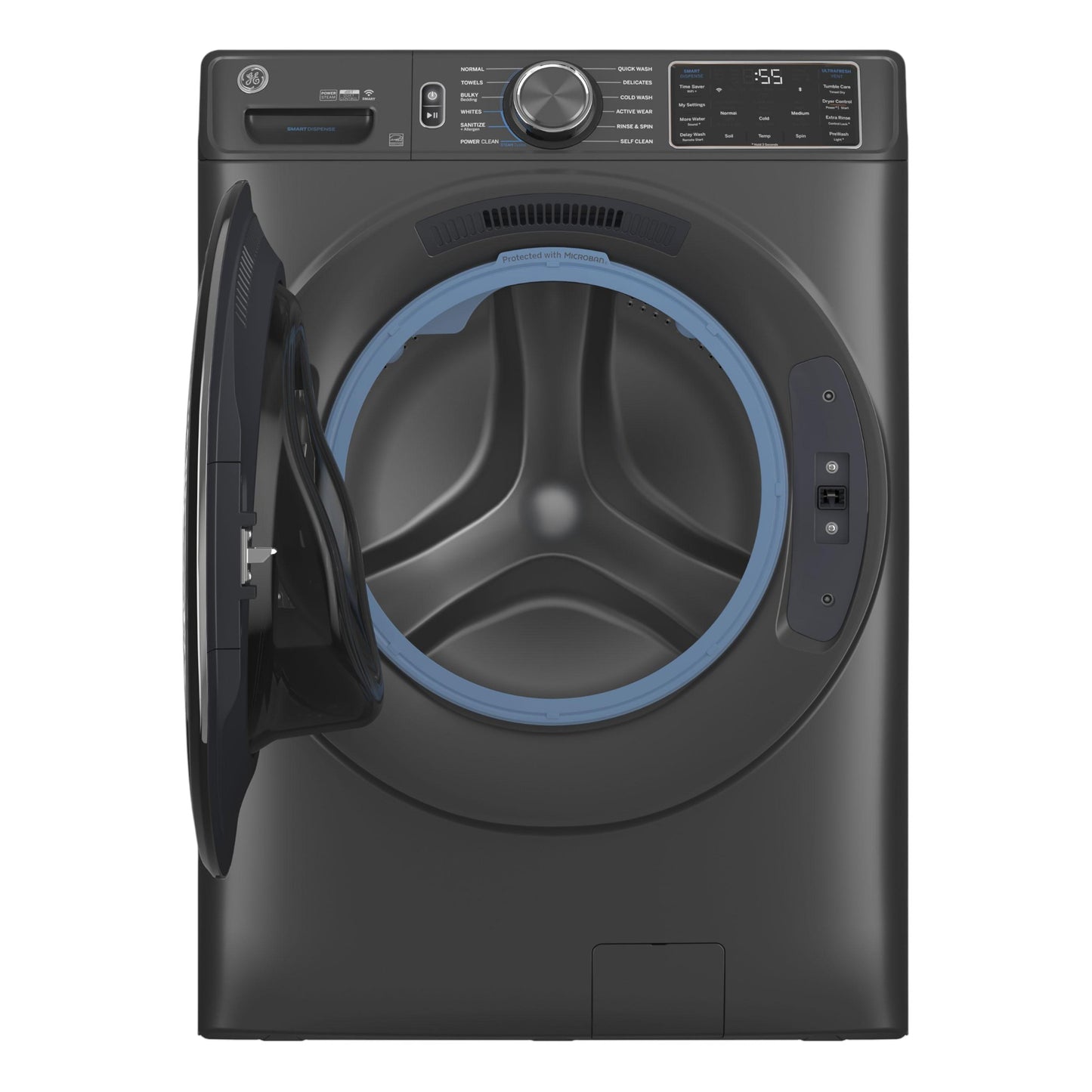 GE 5.0 cu. ft. Smart Front Load Washer with SmartDispense™, UltraFresh Vent System & Steam – Carbon Graphite