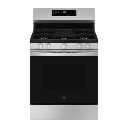 GE 5.0 cu ft 30" Freestanding Gas Range with Air Fry – Stainless Steel