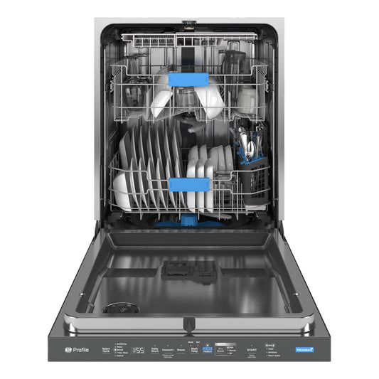 GE Profile 24" Built-In Dishwasher with 3rd Rack & UltraFresh™ System & Stainless Steel Interior – Fingerprint Resistant Stainless Steel