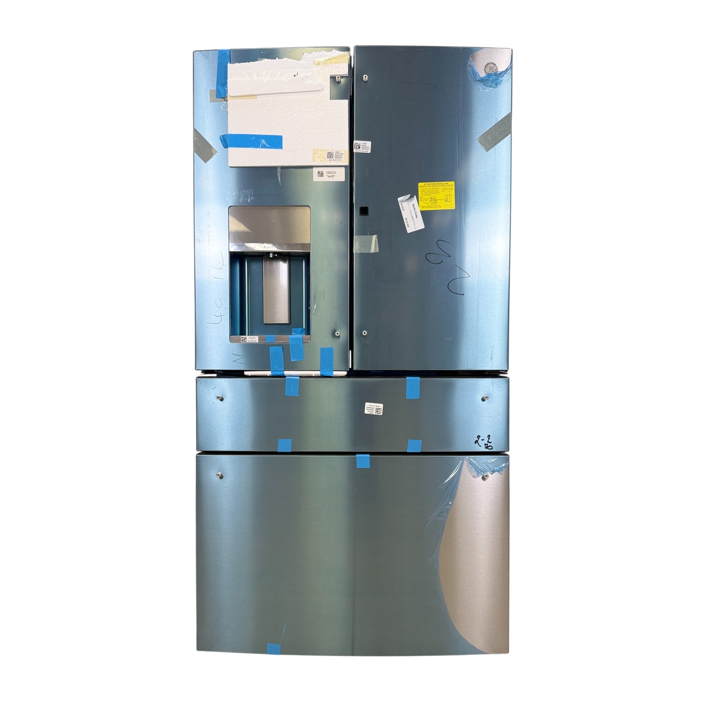 GE Profile 27.7 cu ft Smart 4-Door French Door Refrigerator with Temperature-Controlled Drawer & External Ice and Water Dispenser – Fingerprint Resistant Stainless Steel