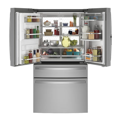 GE Profile 27.7 cu ft Smart 4-Door French Door Refrigerator with Temperature-Controlled Drawer & External Ice and Water Dispenser – Fingerprint Resistant Stainless Steel – view 2