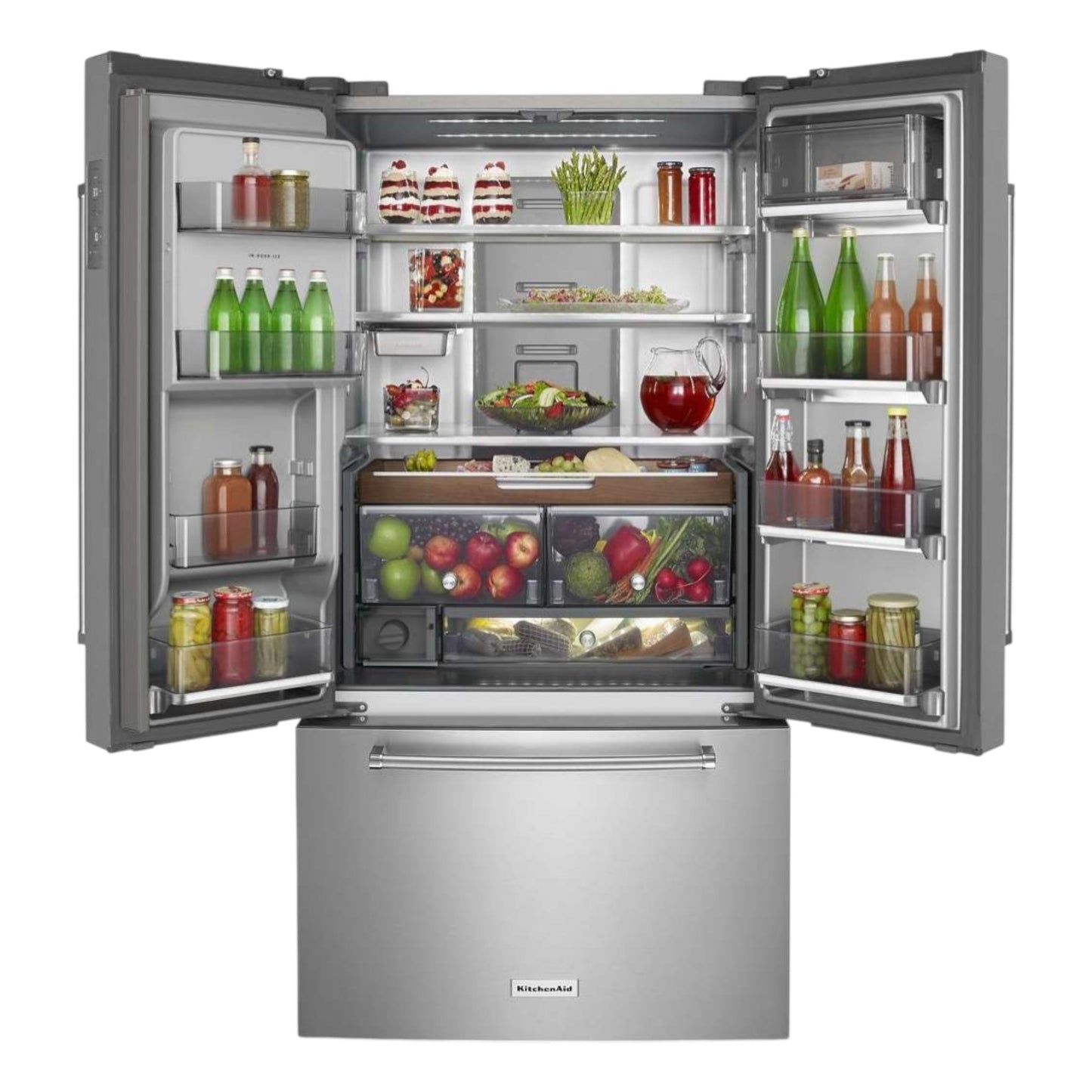 KitchenAid 23.8 cu. ft. Counter-Depth French Door Refrigerator with Platinum Interior & PrintShield™ Finish – Stainless Steel
