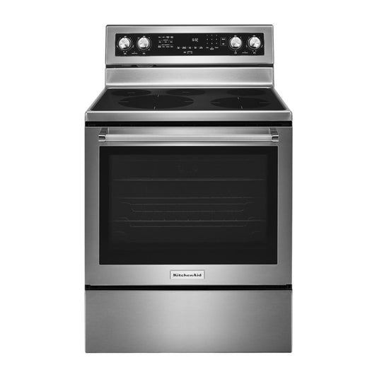 KitchenAid 6.4 cu ft 30" Electric Range with Even-Heat™ True Convection & AquaLift® Self-Cleaning Technology – Stainless Steel
