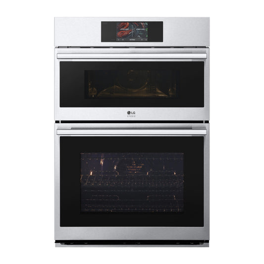 LG STUDIO 1.7/4.7 cu ft Smart Combination Double Wall Oven with True Convection, Air Fry and Steam Sous Vide – Stainless Steel