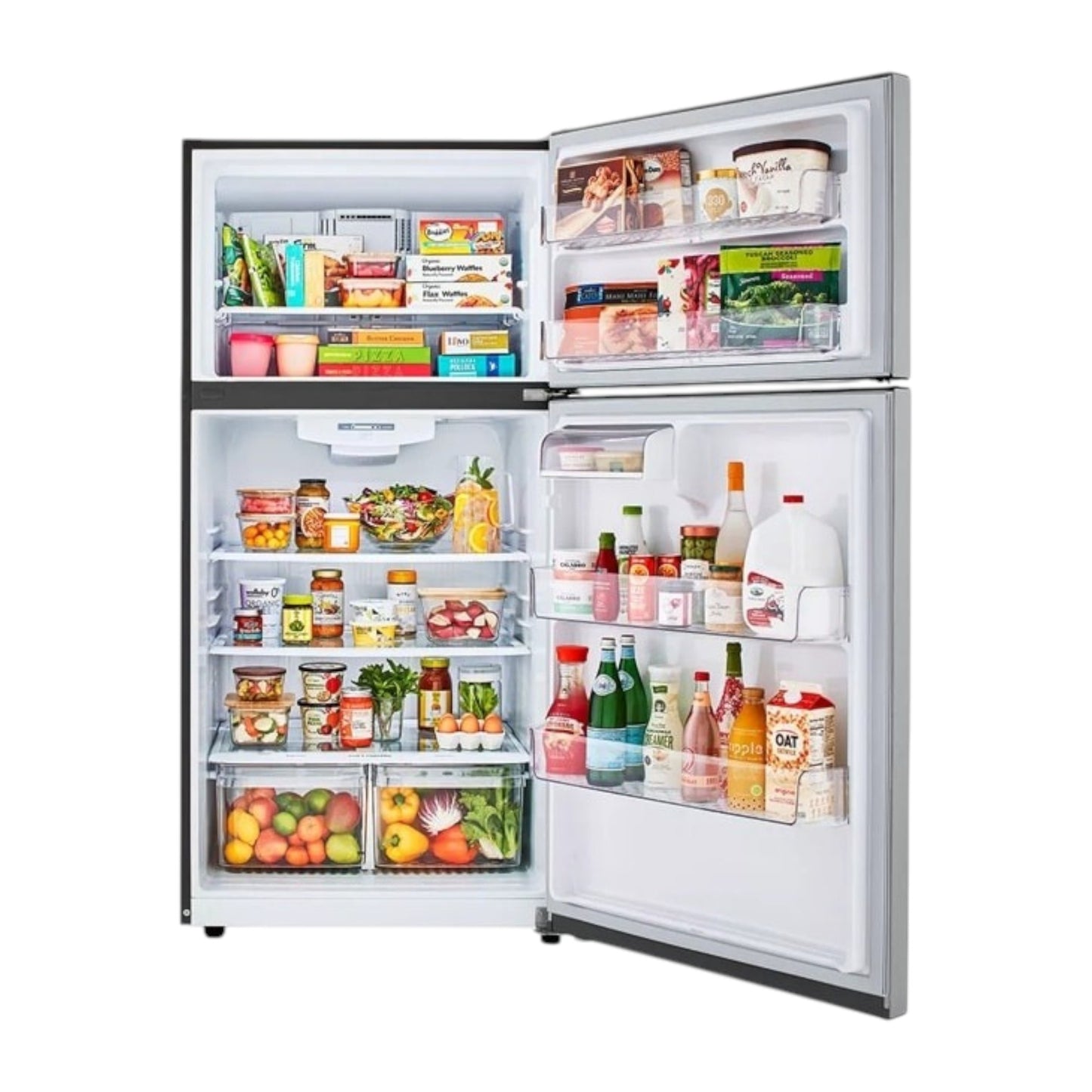 LG 24 cu ft Top-Freezer Refrigerator with Multi-Air Flow™ Cooling & Humidity-Controlled Crispers – Stainless Steel