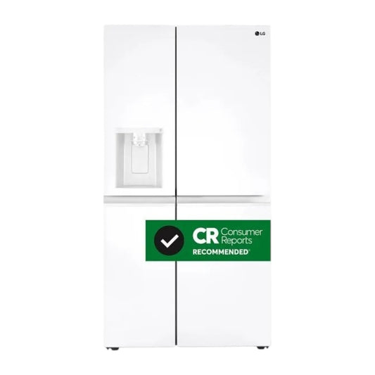 LG 27 cu ft Smart Side-by-Side Refrigerator with External Ice & Water Dispenser – White