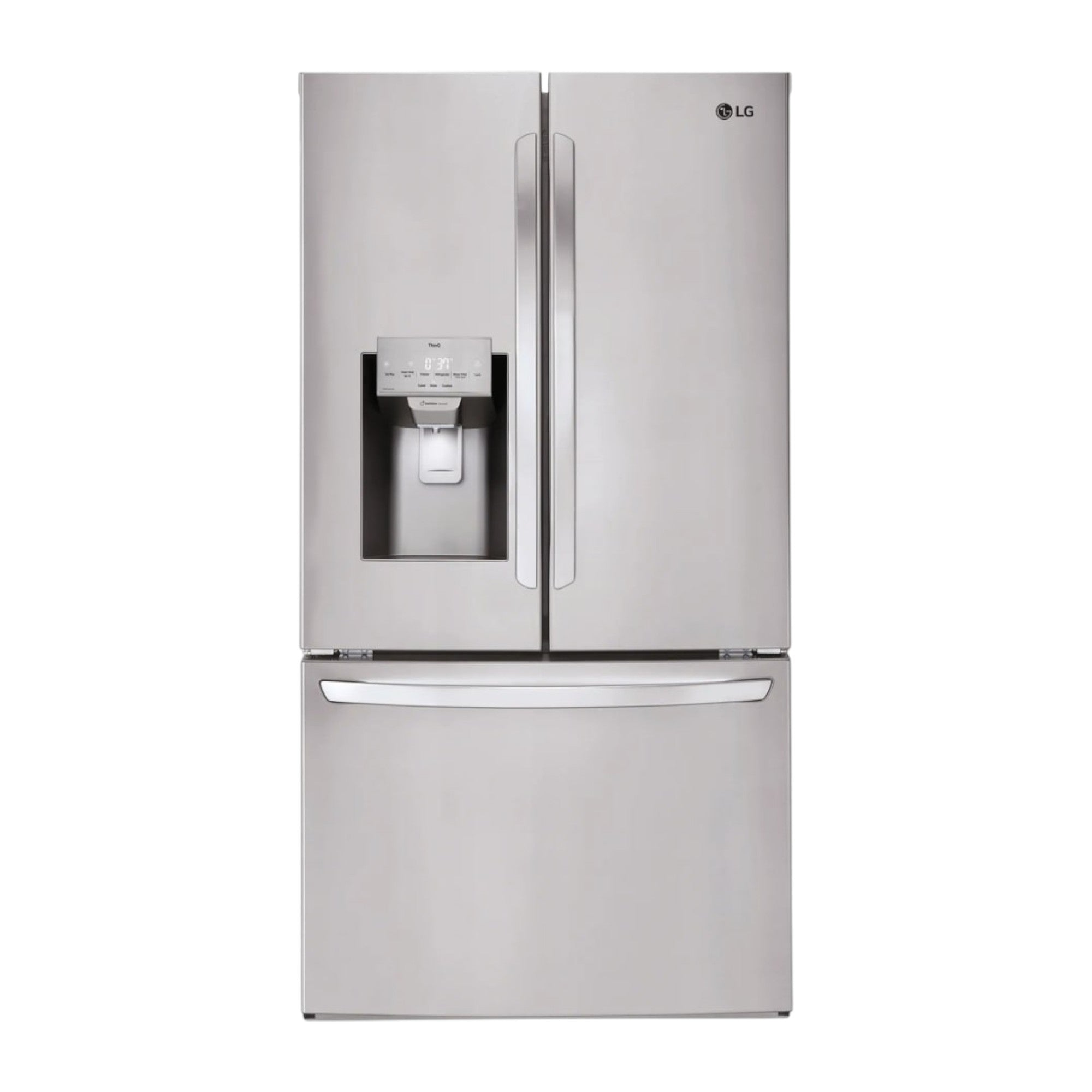 LG 28 cu ft Smart French Door Refrigerator with External Ice & Water Dispenser, Dual Ice Makers, Craft Ice® & Smart Cooling™ System – Stainless Steel