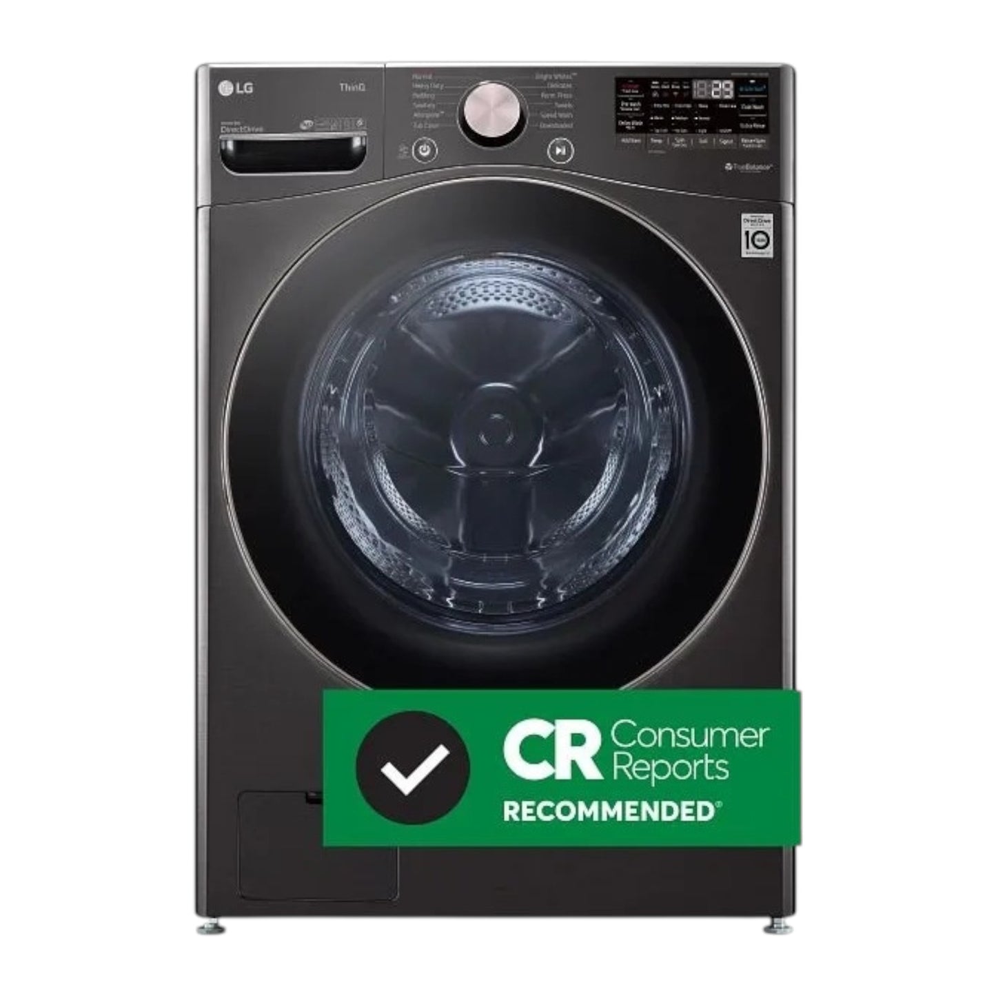 LG 4.5 cu ft Front Load Washer with TurboWash™ 360 & Allergiene™ Cycle – Black Steel