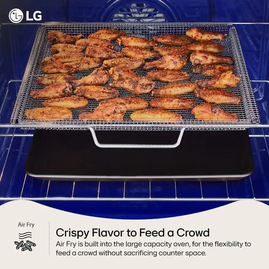 LG 6.3 cu ft Smart Wi-Fi Electric Range with Air Fry & EasyClean® – PrintProof™ Stainless