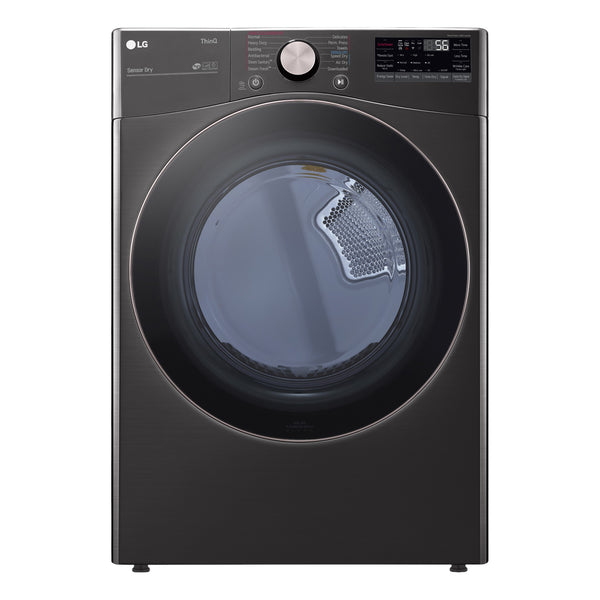 LG 7.4 cu ft Electric Dryer with TurboSteam and AI Sensing – Black Steel