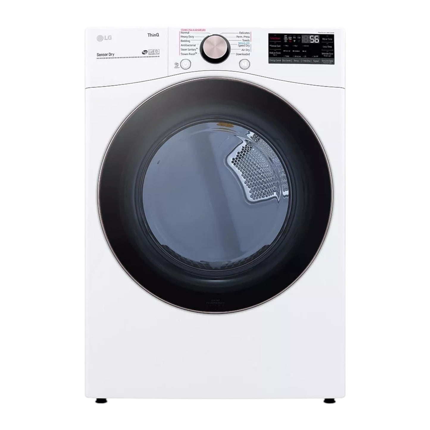 LG 7.4 cu ft Stackable Electric Dryer with TurboSteam™ and Sensor Dry Technology – White