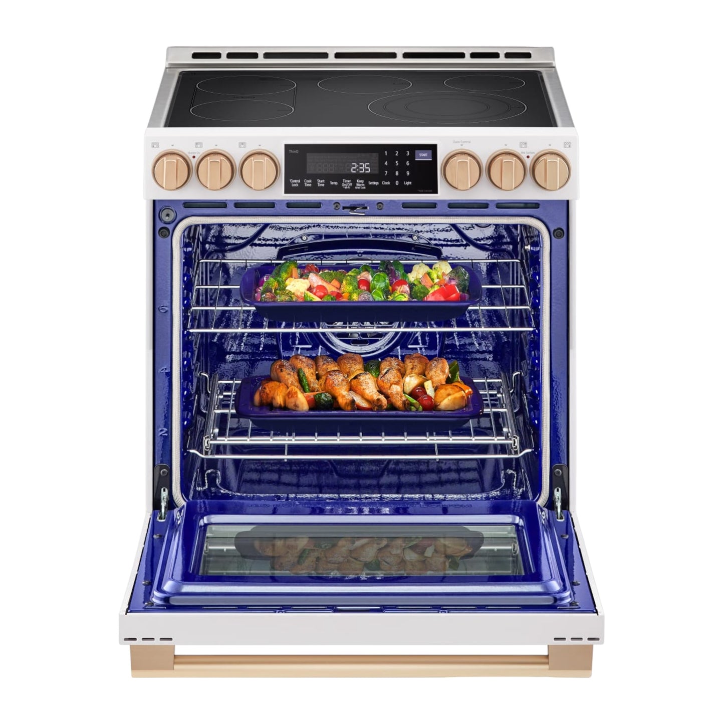 LG STUDIO 6.3 cu ft Smart Slide-In Electric Range with ProBake Convection®, Air Sous Vide & EasyClean® – Essence White