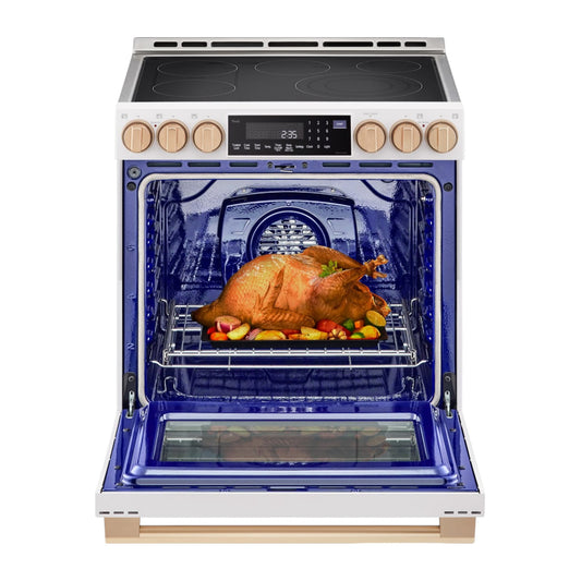 LG STUDIO 6.3 cu ft Smart Slide-In Electric Range with ProBake Convection®, Air Sous Vide & EasyClean® – Essence White