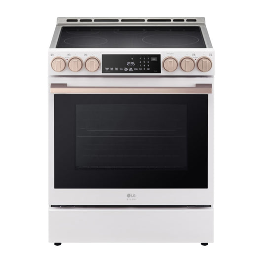 LG STUDIO 6.3 cu ft Smart Wi-Fi Induction Slide-In Range with Air Sous Vide, Air Fry & EasyClean® – Essence White