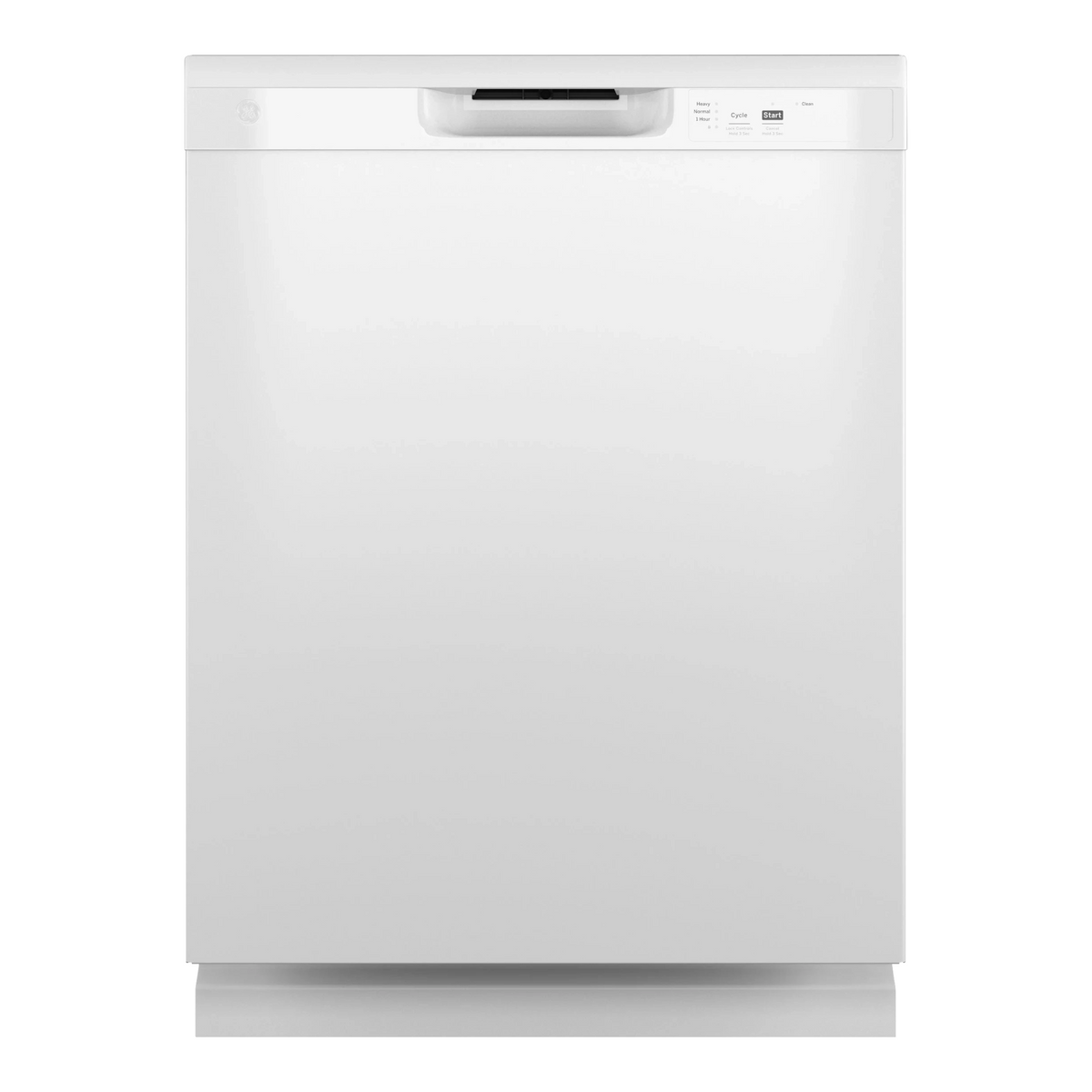 Noboxy GE 24-inch white built-in front control dishwasher with Dry Boost technology and sleek minimalist design