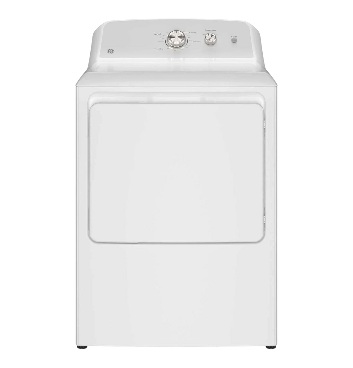 Noboxy GE 7.2 cu. ft. white electric dryer with front-loading door and top-mounted control panel